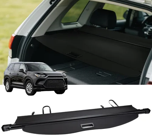 FARBIN Cubierta de carga para maletero para Toyota Highlander 2015 2016 2017 2018 2019 2020 2021, cubierta retráctil para maletero impermeable