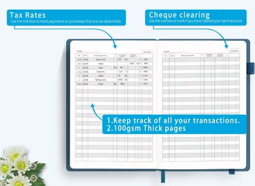 Miniatura 3 de Registros de cheques para chequera personal, registro Blugool de cheques con registros de cheques y transacciones, libro de registro de contabilidad