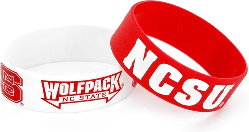Miniatura 7 de aminco NCAA - Juego de pulseras de goma de silicona unisex para adultos, paquete de 2
