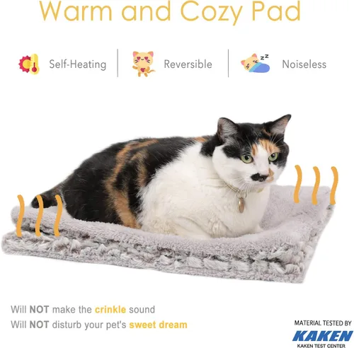 Miniatura 2 de Almohadilla autocalentable para gatos, cama autocalentable de 27.5 x 18.5 pulgadas, alfombrilla térmica para gatos, alfombrilla extra cálida