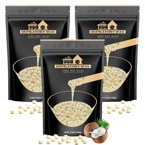 Lifestance Perlas de cera brasileña para bikini | Coco | 10.58 oz de cera dura para depilación en cara, cuerpo y piernas – Perlas de perlas para