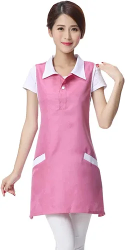 Peluquero Peluquero Delantales con Bolsillos Peluquero Delantal Camarera Sin Mangas Chaleco Ropa de Trabajo Rosa, Rosado