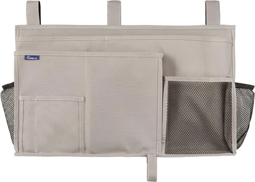 Miniatura 3 de Surblue Organizador de cama colgante para mesita de noche, bolsa de almacenamiento con bolsillo para literas y camas de hospital, habitaciones
