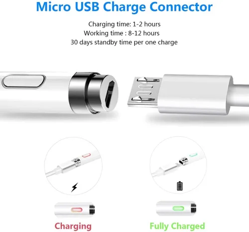 Miniatura 2 de Lápiz óptico para pantallas táctiles, lápiz activo, bolígrafos digitales inteligentes recargables de punta fina, compatible con Apple iPad y otras