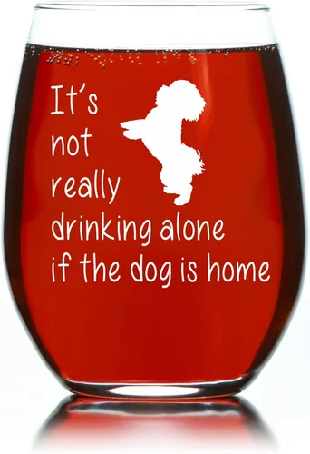 Miniatura 4 de C M The Dog is Home - Copa de vino sin tallo para mujeres y hombres, 17 onzas, regalo para amantes de los perros para él y ella (estilo D2)