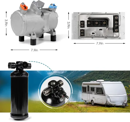 Miniatura 4 de Aire acondicionado de 12 V CC, el sistema de aire acondicionado alimentado por batería es aplicable a autos antiguos, camionetas, caravanas