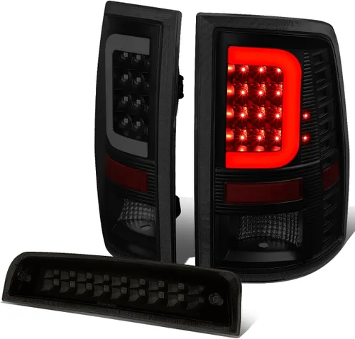 Auto Dynasty 2 lámparas de freno LED 3D estilo C, luces traseras y tercera luz LED de doble fila compatibles con Dodge Ram 1500/2500/3500/09-17,