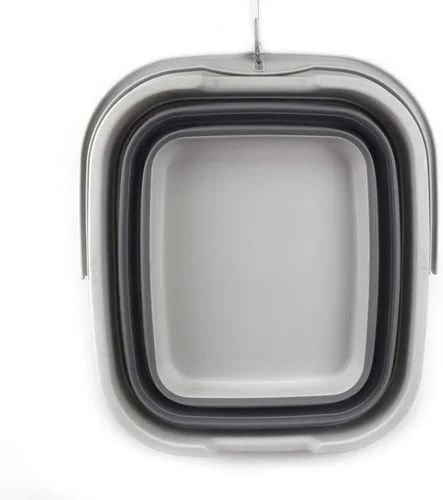 Miniatura 5 de SAMMART Cesta rectangular plegable y práctica/cubo (15L rectangular, gris oscuro (juego de 2))