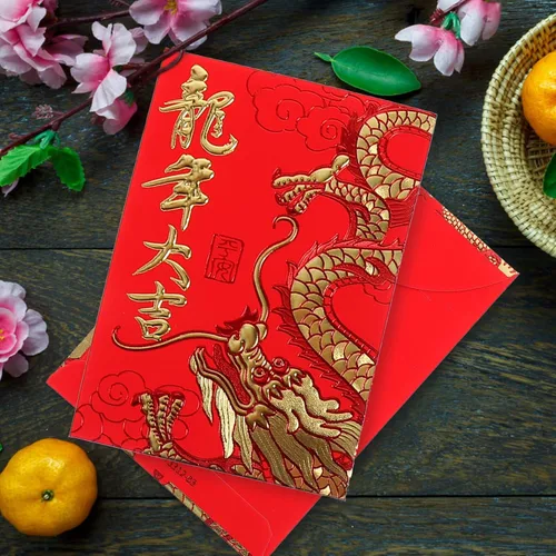 Miniatura 3 de Paquete de 60 sobres rojos chinos para Año Nuevo Lunar Hong Bao 2024 Año del Año del Año del Dinero para Festival de Primavera Boda Cumpleaños