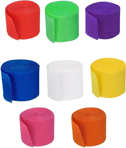 YYaaloa Serpentinas de papel crepé, 6 rollos de 492 pies, gran valor, tamaño perfecto para fiestas, cumpleaños, ceremonias de boda y decoración de