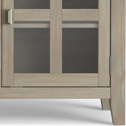 Miniatura 8 de SIMPLIHOME Artisan Buffet - Aparador de 3 puertas de madera maciza de 54 pulgadas de ancho en gris envejecido, gabinete de almacenamiento