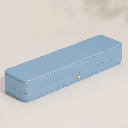 Miniatura 7 de Oirlv Elegante caja de collar azul cielo, caja de presentación de collar de terciopelo blanco interior de cadena larga pulsera collar estuche