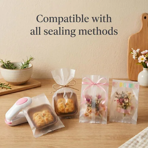 Miniatura 5 de IXIGER 200 bolsas de celofán esmerilado de 4.3 x 5.9 pulgadas, bolsas de galletas esmeriladas y golosinas para galletas individuales, dulces caseros