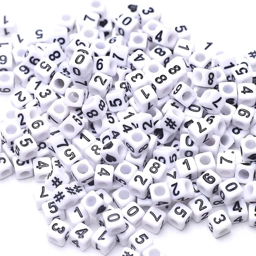 Miniatura 4 de ToBeIT 800 cuentas de acrílico en forma de cubo de letras del alfabeto, cuentas cuadradas para manualidades, llaveros, pulseras, collares, joyería