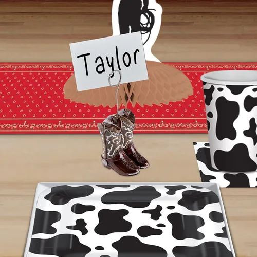 Miniatura 3 de Beistle Servilletas de bebidas con estampado de vaca para mujer, color negro, blanco, talla única (paquete de 2)