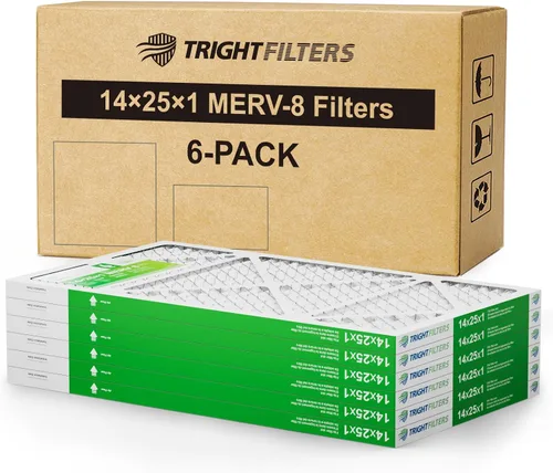 Miniatura 13 de TRIGHTFILTERS 12x12x1 Filtro de aire paquete de 6 unidades, duraderos filtros plisados MERV 8 para hogar HVAC CA y horno, filtro de aire compacto