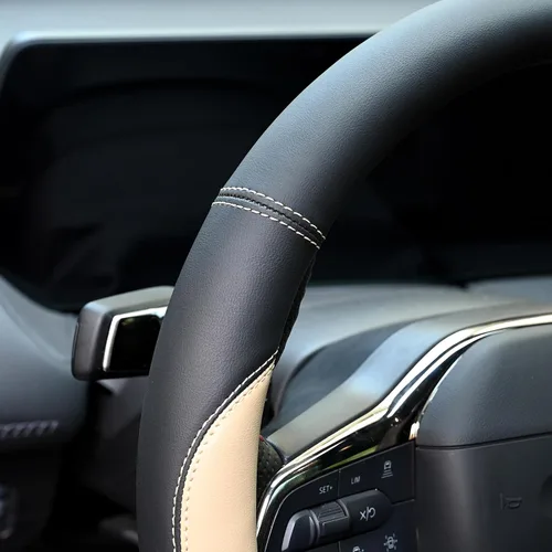 Miniatura 5 de Valleycomfy - Funda universal de volante de piel de microfibra, 15 pulgadas, color beige