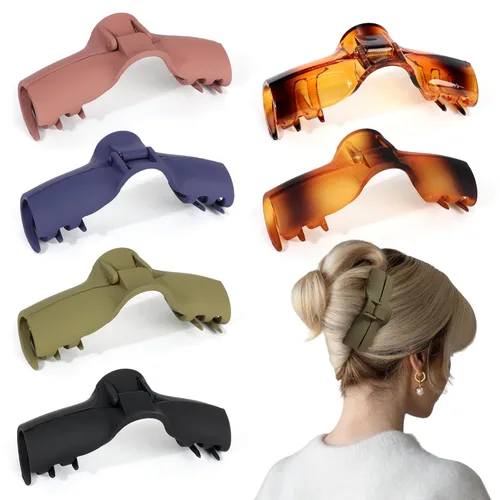 Miniatura 8 de Pinzas para el cabello grueso, paquete de 4 pinzas de gelatina extra grandes para mujeres, accesorios para el cabello de 4.75 pulgadas para mujeres