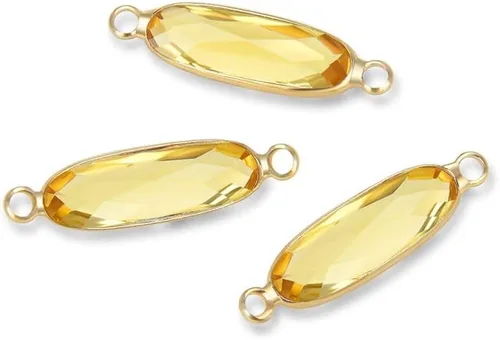 Miniatura 12 de CCP9-G2 - Conector de piedra natal púrpura amatista de febrero de grado A de Adabele de 0.827 in, barra rectangular chapada en oro amarillo de 18