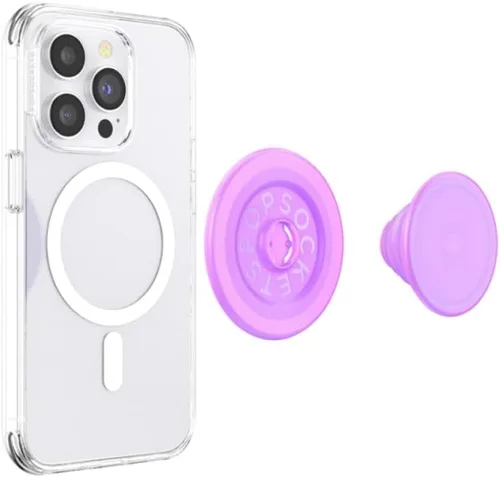 Miniatura 6 de PopSockets Agarre para teléfono con MagSafe y soporte con patas, soporte magnético, parte superior intercambiable, sujeción segura para fundas rosa