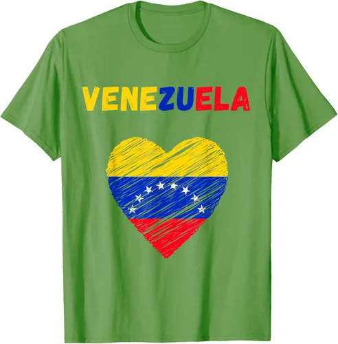 Miniatura 24 de Camiseta con la bandera venezolana con corazón de Venezuela, Negro