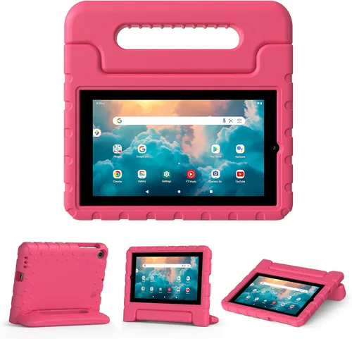 Miniatura 15 de Funda para tablet Walmart Onn de 7 pulgadas Gen 4 2024 Modelo: 100135924, peso ligero, a prueba de golpes, duradero, con soporte de mango Negro
