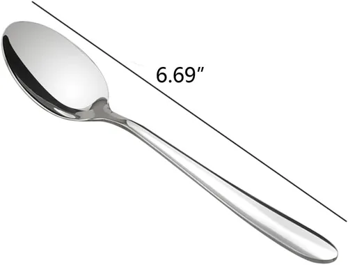Miniatura 3 de Kekow Cucharas de postre de acero inoxidable de 12 piezas Mango ergonómico suave, acero inoxidable de grado alimenticio, uso para té, café