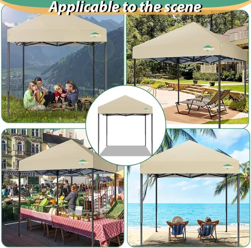 Miniatura 82 de COBIZI Tienda de campaña desplegable de 6.6 x 6.6 pies, toldo resistente, fácil de instalar, impermeable, para exteriores, fiestas, playa, jardín