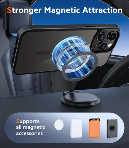 Miniatura 459 de FNTCASE Funda para iPhone 13 Pro-Max: Fundas magnéticas transparentes compatibles con Magsafe Slim anti amarillamiento protección contra caídas