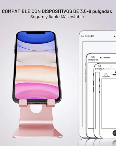 Miniatura 6 de CreaDream Soporte Ajustable para Teléfono Celular, Soporte para Teléfono, Cuna, Muelle, Soporte, Soporte de Escritorio de Aluminio Compatible