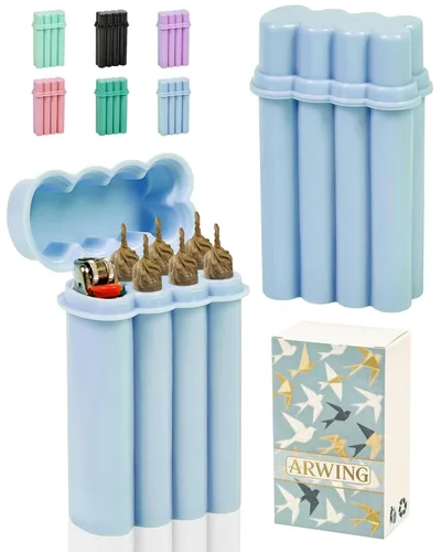 Estuche contenedor de 6 agujeros para conos pre-enrollados de tamaño rey con porta encendedor, estuche para 6 u 8 cigarrillos de tamaño regular,