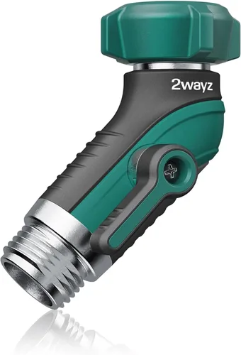 Miniatura 8 de 2WAYZ Codo de manguera de metal 45, adaptador de manguera resistente y conector de ángulo con válvula de cierre de agua