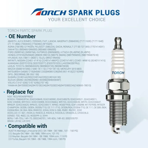 Miniatura 4 de PK4 TORCH F6RTC 131-039 - Bujía de repuesto para bujía NGK BPR6ES, para bujía Bosch WR6DC WR7DC, para bujía Champion RN9YC RN10YC, para Denso
