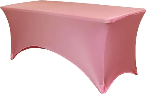 Miniatura 50 de YOUR CHAIR COVERS Mantel rectangular de elastano ajustable de 5 pies, color blanco, para decoración de bodas, eventos, patio, cubierta elástica
