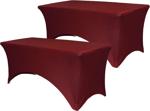 Miniatura 18 de YOUR CHAIR COVERS - Paquete de 2 manteles de mesa elásticos de elastano para mesas rectangulares de 6 pies, 72 pulgadas de largo x 30 pulgadas