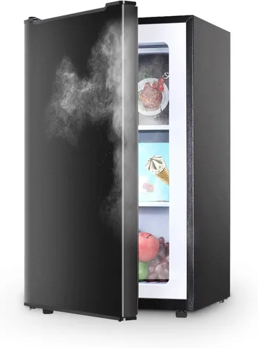Congelador vertical negro de 3.5 pies cúbicos, mini congelador compacto con puerta reversible de acero inoxidable, 3 termostatos ajustables (23°F a