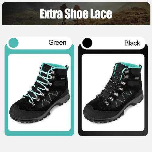 Miniatura 8 de R CORD Botas de senderismo para mujer, botas de senderismo impermeables, ligeras, transpirables, antideslizantes, duraderas, botas de senderismo
