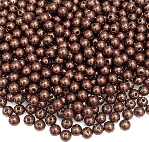 Miniatura 38 de 400 piezas de cuentas de perlas de 8 mm Cuentas de perlas negras redondas con agujeros para manualidades de costura, decoración, pulseras, collares