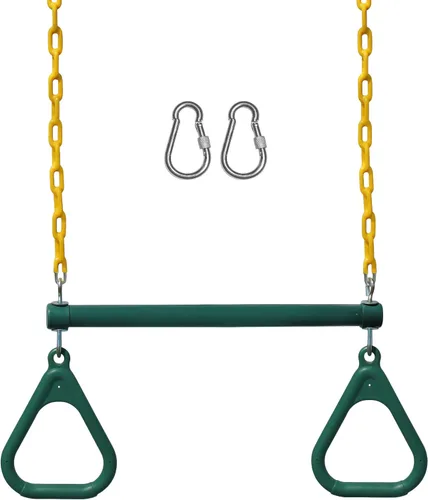 Jungle Gym Kingdom Juegos de columpios para patio trasero, barras trepadoras y accesorios de columpios, el juego incluye barra de columpio de Verde