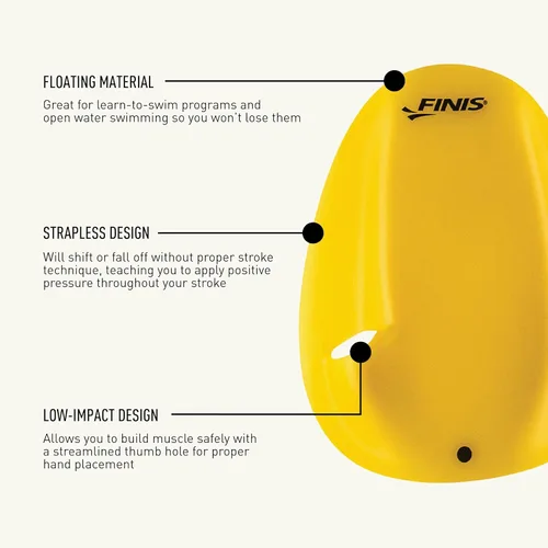 Miniatura 4 de FINIS Raquetas de natación flotantes Agility - Diseño sin tirantes para técnica de accidente cerebrovascular - Comentarios instantáneos