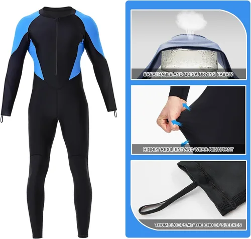 Miniatura 5 de DEHAI Women Men Dive Skins Suit, Rash Guard Full Body Swim Swimsuit, Long Sleeve Youth UV Sunsuit for Diving Kayaking Surfing Scuba Waterski Water