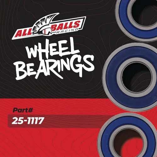 Miniatura 2 de All Balls 25-1117 Kit de rodamientos de rueda trasera, rojo
