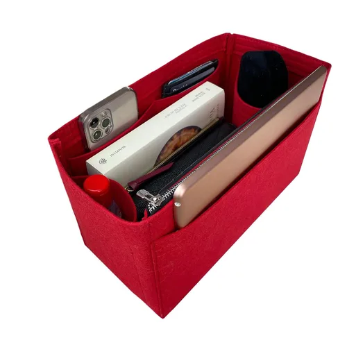 Miniatura 7 de Purse Organizer compatible with Telf** Bag, Large Organizer Medium Cup Holder, Handmade 2mm Premium Felt Insert with Silver Zipper, Snug Sturdy Fit