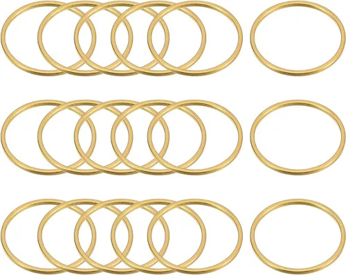 Miniatura 15 de MECCANIXITY Aretes redondos con cuentas, anillos de eslabones circulares para hacer joyas bronce