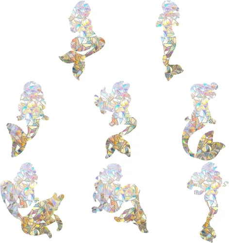Miniatura 9 de GORGECRAFT 16 calcomanías de ángel para ventana, diseño de hadas, anticolisión, arco iris, para pájaros, pegamentos de huelga de pájaros, película