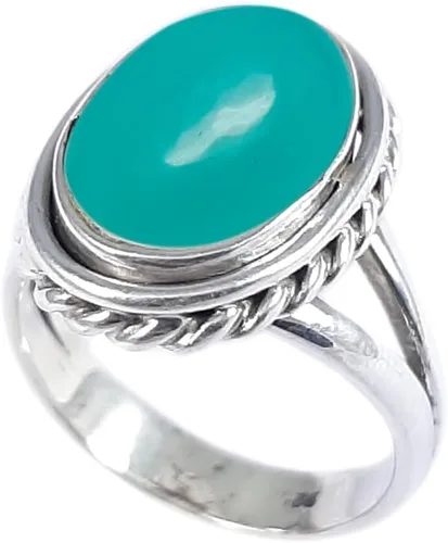 Miniatura 18 de Anillo fino de plata esterlina 925 para mujer, hecho a mano, joyería de piedras preciosas, anillo de moda (1379)