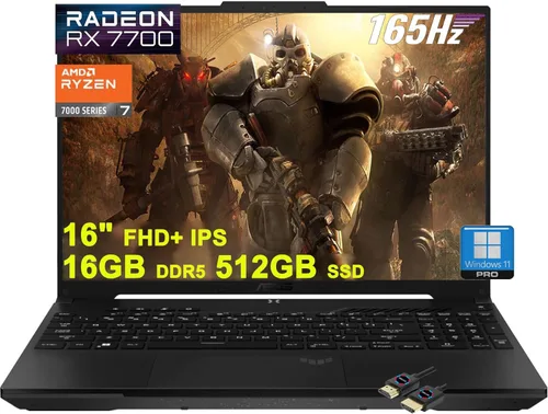 ASUS TUF Gaming A16 Laptop | 16 pulgadas FHD+ 165Hz 100% sRGB | AMD 8-core Ryzen 7 7735HS | 16GB DDR5 512GB SSD | Radeon RX7700S 8GB Gráfico