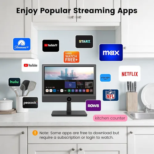 Miniatura 3 de Smart TV pequeño de 12.5 pulgadas, Full HD 1080P, Smart TV de pantalla plana compacta con aplicación integrada, sintonizador digital ATSC, entradas