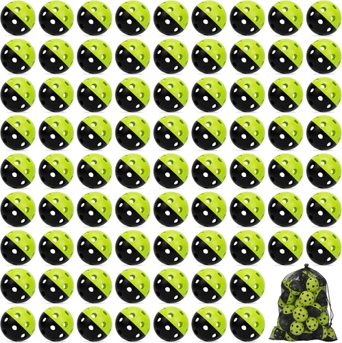 Miniatura 20 de Coopay Paquete de 24/80 pelotas de práctica de béisbol, bolas de entrenamiento de plástico, bolas de softball huecas ligeras para golpe, Verde y azul