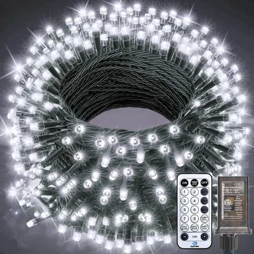 Miniatura 16 de Minetom Luces LED para árbol de Navidad de 50 pies, 1000 luces LED para exteriores, cuerda de petardos para exteriores, 12 modos, temporizador